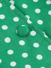 Load image into Gallery viewer, Green Polka Dots Sleeveless 1950S Vintage Shirt Swing Dress