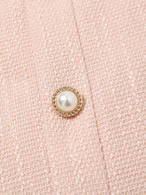 Load image into Gallery viewer, Orange Pink Peter Pan Collar Retro Swing Tweed Dress With Long Sleeve For Winter