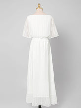 Load image into Gallery viewer, White Chiffon Vintage Maxi Dress With High low Hem