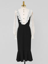 Load image into Gallery viewer, White Lace Shirt Fake Two-Piece Fishtail Dress