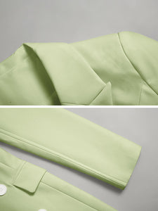 Green Long Sleeve Tulle 1950S Vintage Blazer Dress Suit