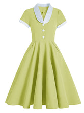 Load image into Gallery viewer, Tuxedo Collar 1950S Dress With Pockets