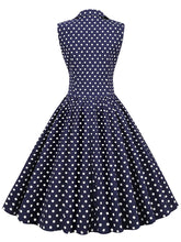 Load image into Gallery viewer, White Polka Dots Sleeveless 1950S Vintage Shirt Swing Dress