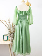 Load image into Gallery viewer, Green Mid Centuries Ruffles Vintage Maxi Dress