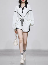 Load image into Gallery viewer, 2PS Sportswear White 1950S Vintage Girdle Sweatshirt And Shorts Set