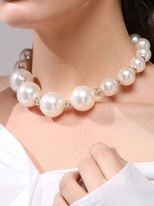 1950S Plastic Pearl And Diamond Vintage Women's Necklace