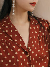 Load image into Gallery viewer, 1950S Vintage Red Polka Dots Shirt And Black Skirt Set