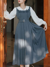 Load image into Gallery viewer, 2PS Dark Blue Long Sleeve Ruffles Evdwardian Revival Dress Suits