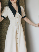 Load image into Gallery viewer, Apricot Chelsea Collar Audrey Hepburn 1950S Dress