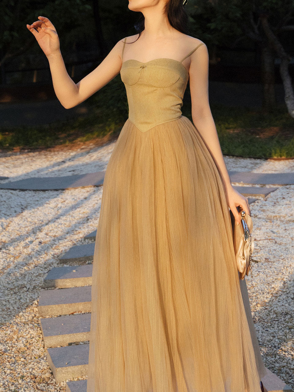 green emerald velvet dress Mustard Green Ballet Lace Strap Vintage Dance Lace Dress, Mustard Green / L