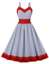 Load image into Gallery viewer, 1950S Spaghetti Strap Vintage Dress With Red Lace
