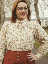 Load image into Gallery viewer, Orange Long Sleeve Blouse And Skirt Vintage Set 1950S Dress