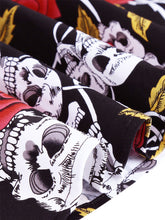 Load image into Gallery viewer, Halloween Rose Skull Printed Vintage Dress