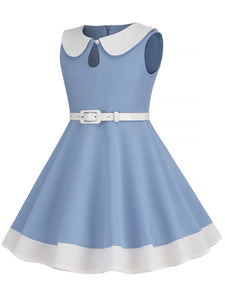 Kids Little Girls' Dress Peter Pan Sleeveless Cotton 1950S Vintage Dress