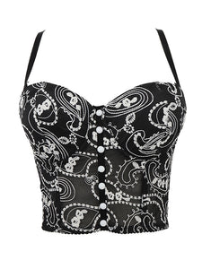 Embroidered Floral Corset Camisole Top