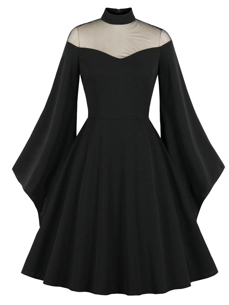 Halloween Semi-Sheer LongSleeve 1950S Vintage Dress