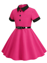 Load image into Gallery viewer, Kids Little Girls&#39; Dress Peter Pan Solid Color Cotton 1950S Vintage Dress