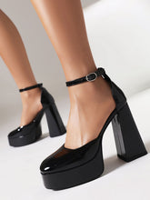Load image into Gallery viewer, 12CM High Heel Red Pointed Toe Platform Mary Jane Pump