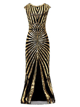 Load image into Gallery viewer, 1920S Sequin Gatsby Maxi Dress