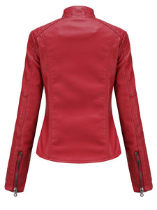 6 Color Long Sleeve PU Leather Motorcycle Jacket