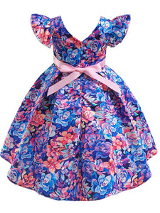 Kids Little Girls' Dress Floral Print Birthday Christening Dress
