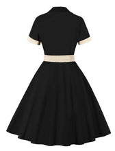 Load image into Gallery viewer, Red Plaid Turn Collar Cotton Vintage 1950S Dress With Belt