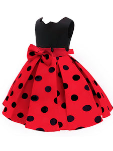 Kids Little Girls' Dress Princess Polka Dots Birthday Christening Dress
