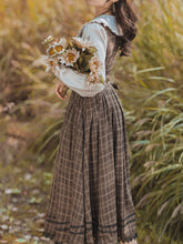 Load image into Gallery viewer, 2PS 1950S Regina Peter Pan Collar Long Sleeve Shirt And Plaid Lace Sundress Dress Suit