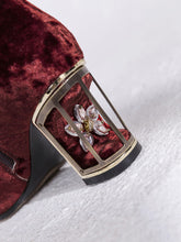 Load image into Gallery viewer, 7CM Luxury Pearls And Diamonds Chunky High Heel Bootie Vintage Shoes