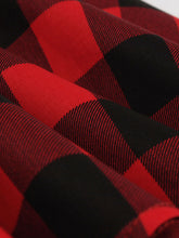 Load image into Gallery viewer, Red Plaid Turn Collar Cotton Vintage 1950S Dress With Belt