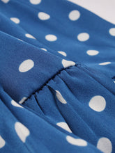 Load image into Gallery viewer, Blue And White Polka Dots Big Bow Swing Dress
