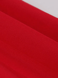 Lapel Collar Red And White Contrast Trim Vinatge Dress