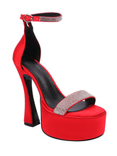 Load image into Gallery viewer, 14CM High Heel Fuchsia Piont Toe Platform Mary Jane Sandals