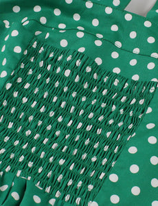 Polka Dots Halter Elastic Back High Waist 1950 Vintage Dress