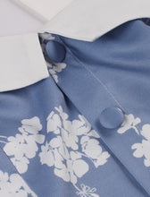 Load image into Gallery viewer, Light Blue Floral Print Halter High Waist 1950 Vintage Dress