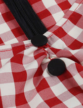 Load image into Gallery viewer, Red Plaid Cap Sleeve 1950S Vintage Swing Dress