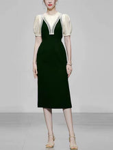 Load image into Gallery viewer, White 1950S Vintage Lace Puff Sleeve Bodycon Dress