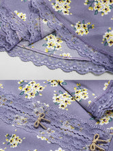 Load image into Gallery viewer, Lavender Lace Collar Ruffles Sleeve Floral Print 1930S Vintage Dress With Belt