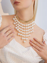 Load image into Gallery viewer, 1950S Plastic Pearl Fringe Vintage Party Women&#39;s Necklace