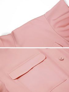 Pink Ruffles 1950S Vintage Jumpsuit With Belt