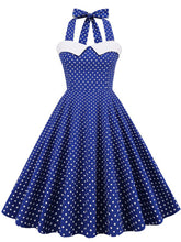 Load image into Gallery viewer, Polka Dots Halter Backless 1950S Vintage Swing Dress