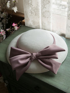 Sweet Bow Satin Vintage Audrey Hepburn Same Style Embroidered 1950S Hat