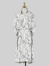 Load image into Gallery viewer, Apricot Doll Sleeves Nipped Waist Slim Print Shirt Dress