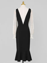 Load image into Gallery viewer, White Lace Shirt Fake Two-Piece Fishtail Dress