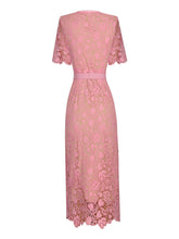 Load image into Gallery viewer, Pink Sweet Lace 1950s Vintage Bodycon Dress