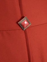Load image into Gallery viewer, Orange Red Long Sleeve Button Fall Swing Dress