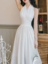 Load image into Gallery viewer, White Halter Sexy Marilyn Monroe Same Style 1950S Vintage Dress