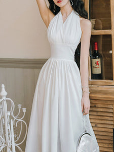 White Halter Sexy Marilyn Monroe Same Style 1950S Vintage Dress