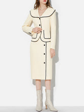 Load image into Gallery viewer, 2PS Apricot 1950S Vintage Classic Top And High Waist Skirt Suit