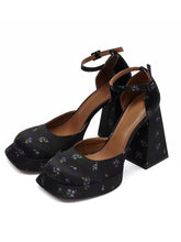 Load image into Gallery viewer, Women&#39;s Chunky Heel Mary Jane Square Toe Vintage Shoes